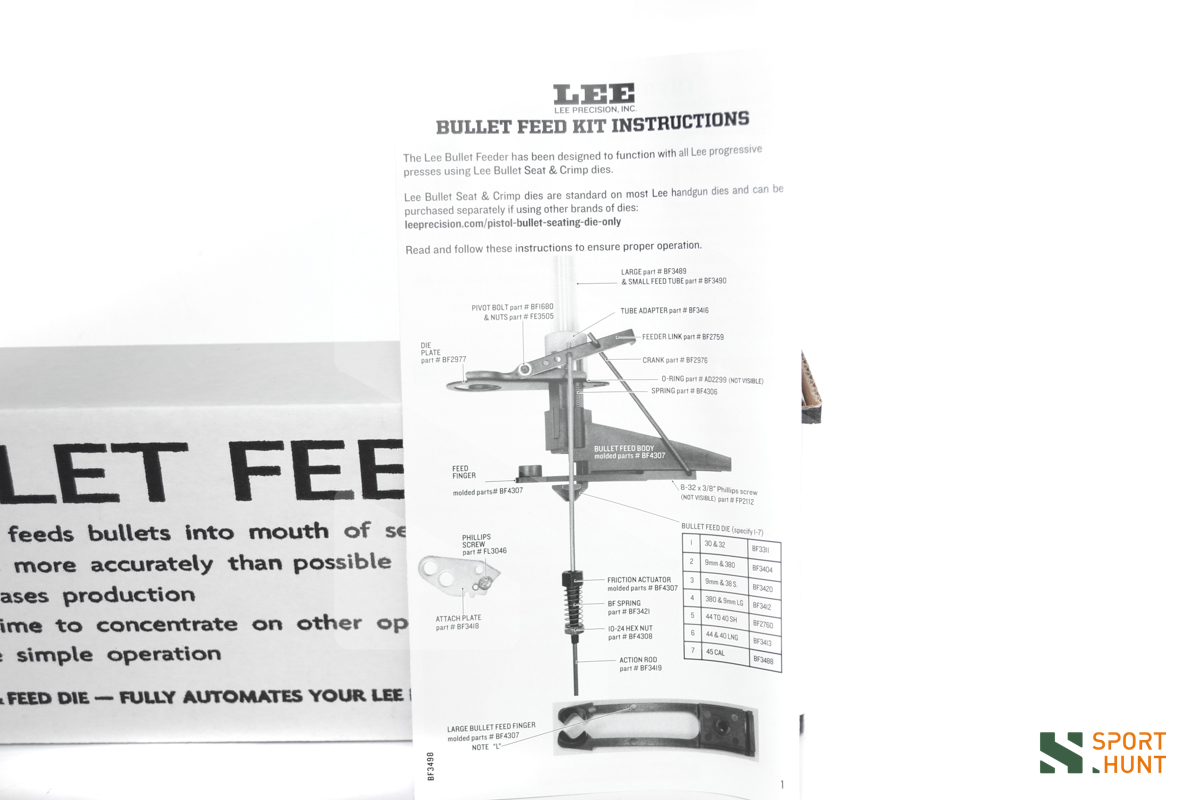 Alimentatore palle Lee Bullet Feeder calibro 9mm da .46 a .60 - immagine 2